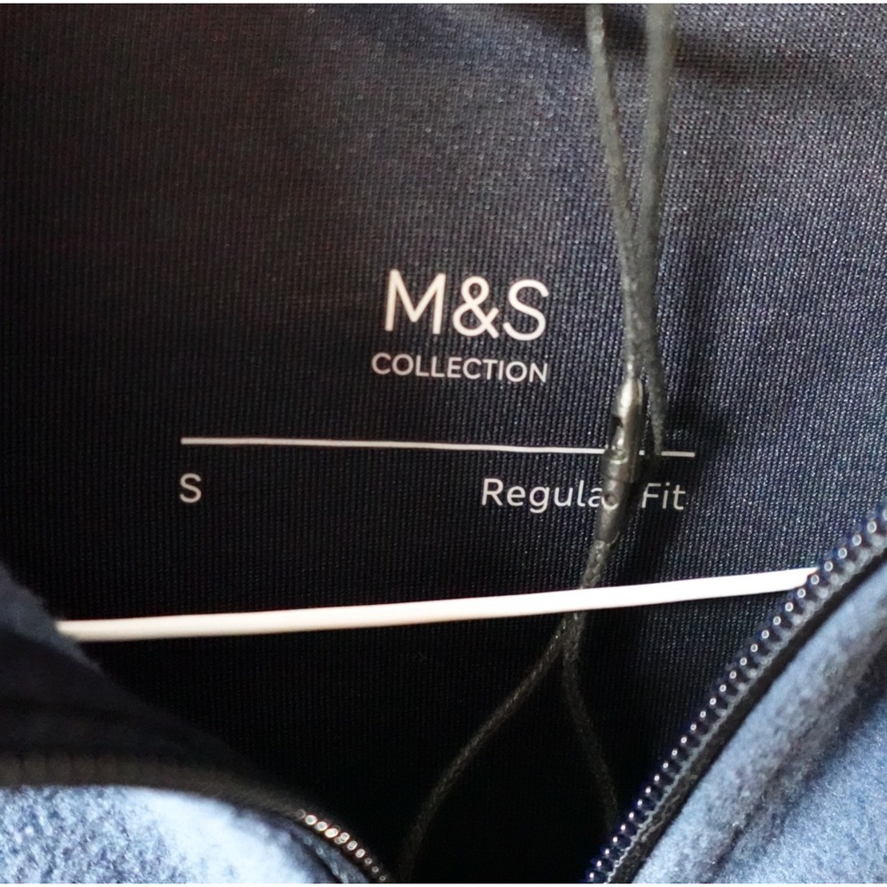 Marks and Spencer Mens Fleece Full Zip Jacket‎ Denim Blue Small T28 2409M - Picture 3 of 8